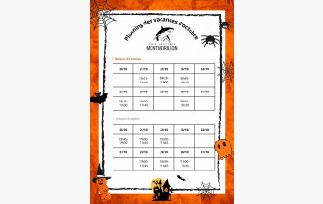 Activités pendant les vacances de la Toussaint.