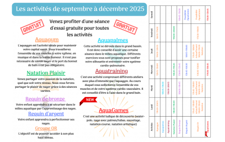 Flyer de nos activités : Septembre/Décembre 2025 !
